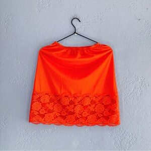 Vintage 70s Orange Vanity Fair Slip Skirt Size Small